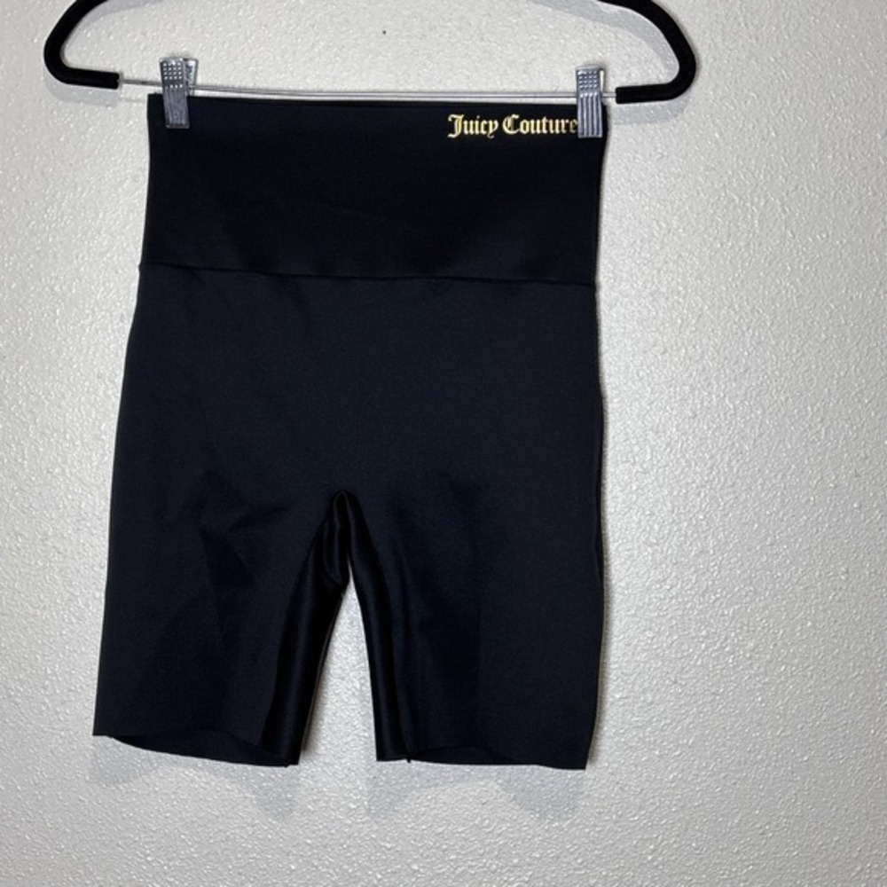 Juicy Couture High Waisted‎ Biker Shorts Black Gold Logo Intimates Size Large